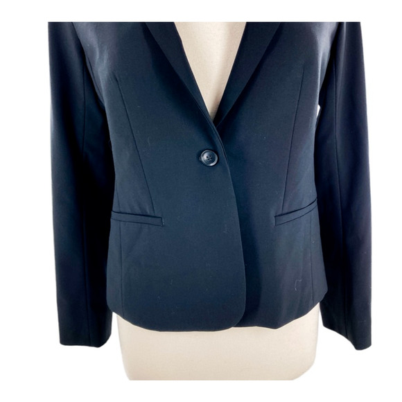Banana Republic Womens Blazer Jacket Black Wool Blend Buttons Stretch 6 New - Picture 3 of 11